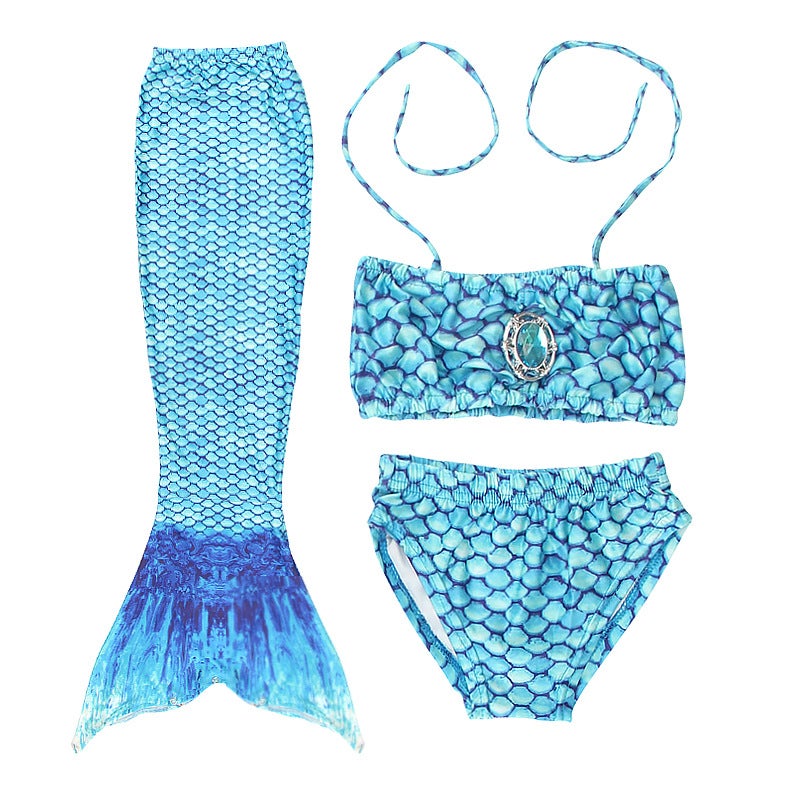 Generic Childrens mermaid swimsuit wholesale tail kids bikini suit girls baby swimming clothes can wear flippers MRY-005-A (skirt underwear bra) 