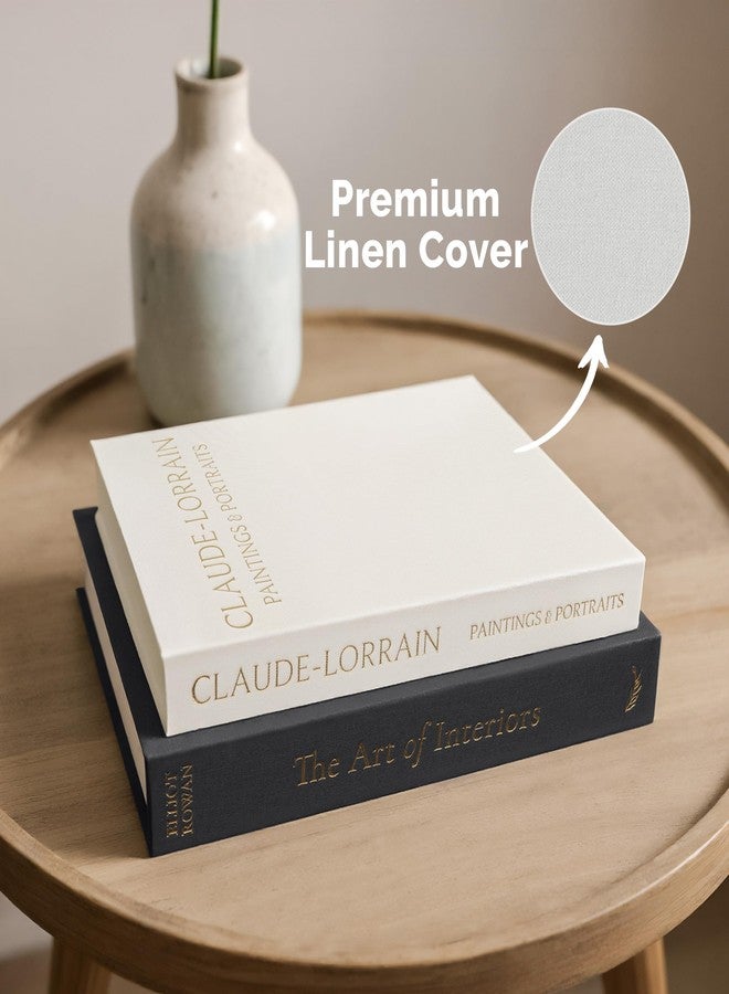 Vine Creations Decorative Books - Set of 2 Linen Hardcover Boxes with Storage - Aesthetic Fake Books for Decoration for Home, Shelf, Bookshelf Decor, Coffee Table Decor, as Storage or Keepsake Box - Image 3