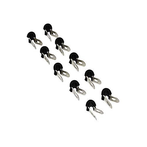 A-Team Performance أداء فريق A - مشبك خط من الفولاذ المقاوم للصدأ بقطر 3/16 بوصة مع وسادة مطاطية نيون قابلة للإزالة - حماية خطوط الوقود والزيت وكابلات البطارية وأسلاك الإشعال - حامل أنبوب مشبك معدني 10 عبوات - Image 3