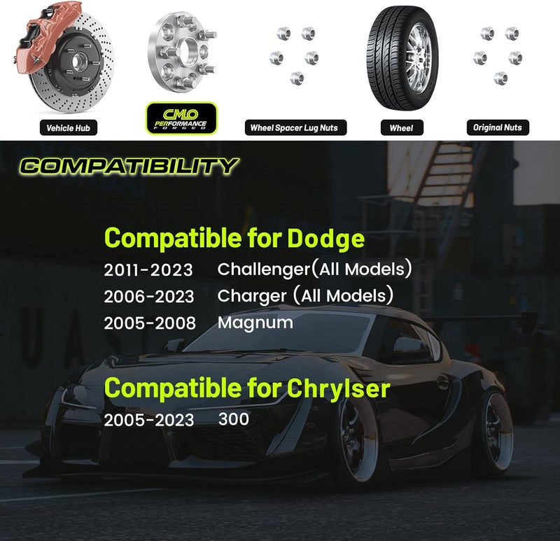 Customadeonly 25mm Hubcentric Wheel Spacers 5x115 for Dodge Charger, Challenger, Magnum, Chrysler 300c - Image 3