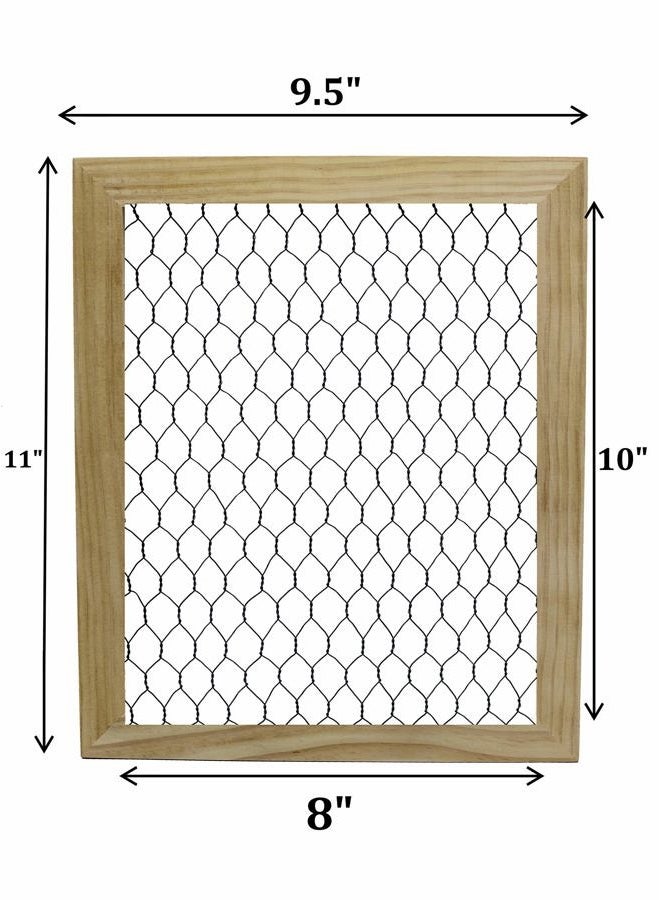 Creative Hobbies Unfinished Wood Chicken Wire Frame - Ready to Decorate, Add Photos, Collages, Jewelry and More - Measures 9.5" x 11.5" Inside 8"x10" | 2 Pack - Image 2