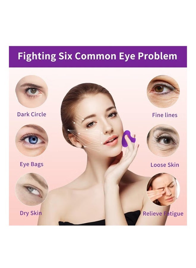 DAREU Purple Compact Face & Eye Care Device, Mini Ring Facial Massager for Skin Tightening, Anti-Aging, Dark Circles & Puffiness Relief, Waterproof & USB Rechargeable, 9 Massage Intensity Levels - Image 2