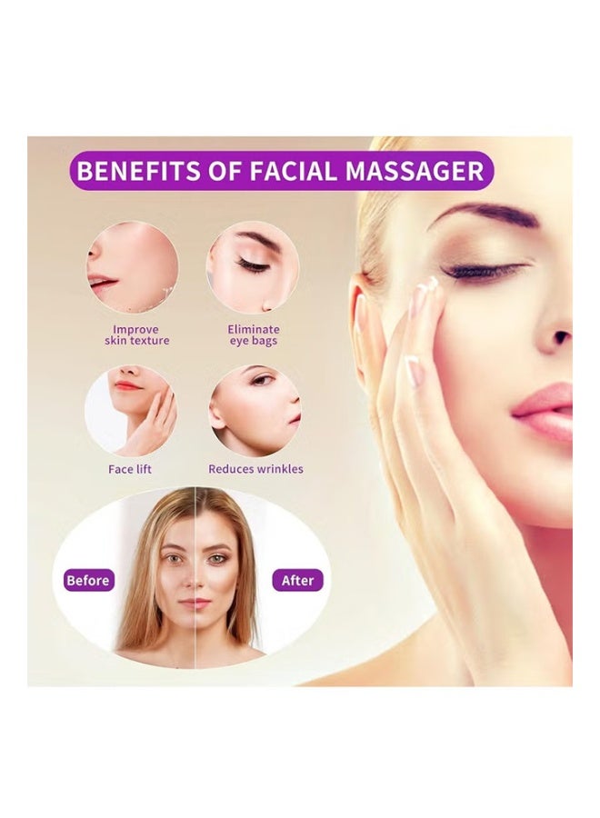 DAREU Purple Compact Face & Eye Care Device, Mini Ring Facial Massager for Skin Tightening, Anti-Aging, Dark Circles & Puffiness Relief, Waterproof & USB Rechargeable, 9 Massage Intensity Levels - Image 3