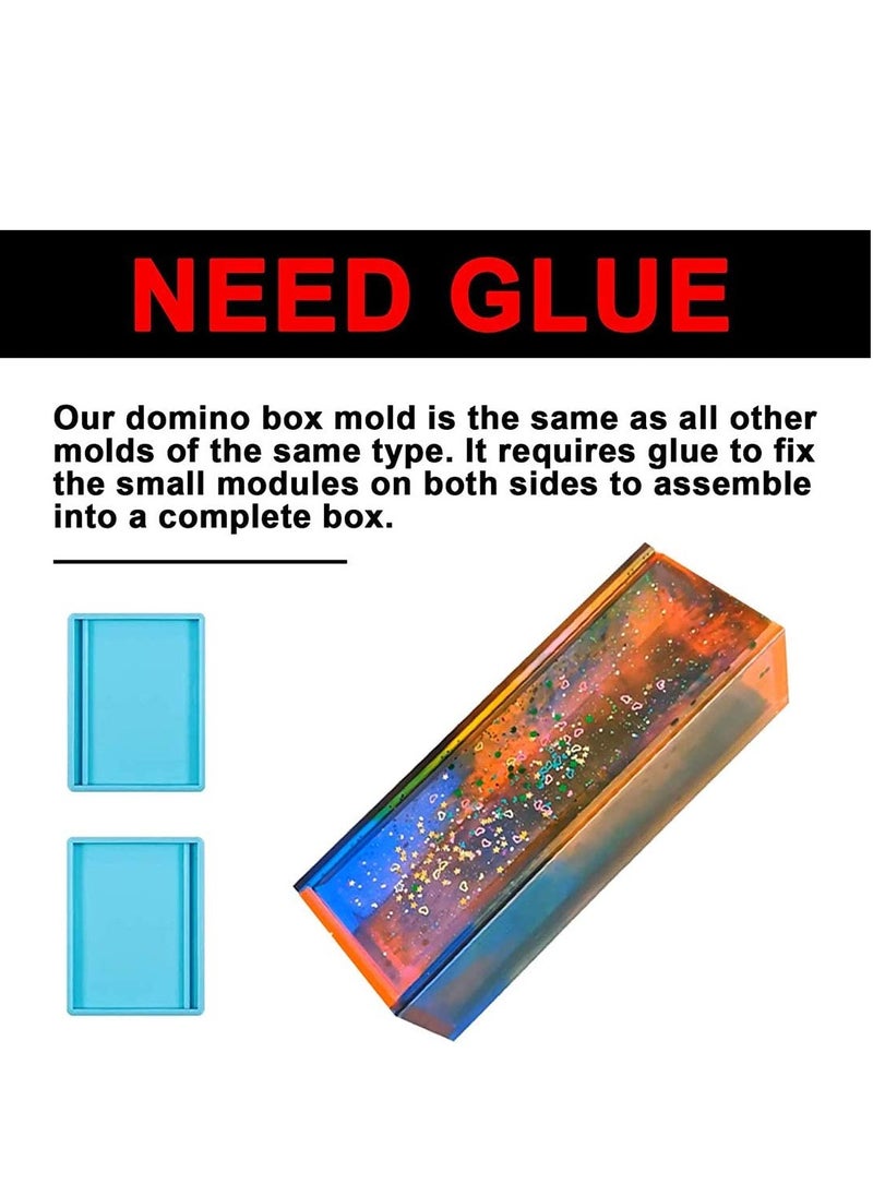 Domino Box Silicone Mold Set for Resin Casting Storage Box Resin Mold for DIY Epoxy Crafts Making Tool Casting Silicone Mould Soft Durable Create Unique Storage Case Holder