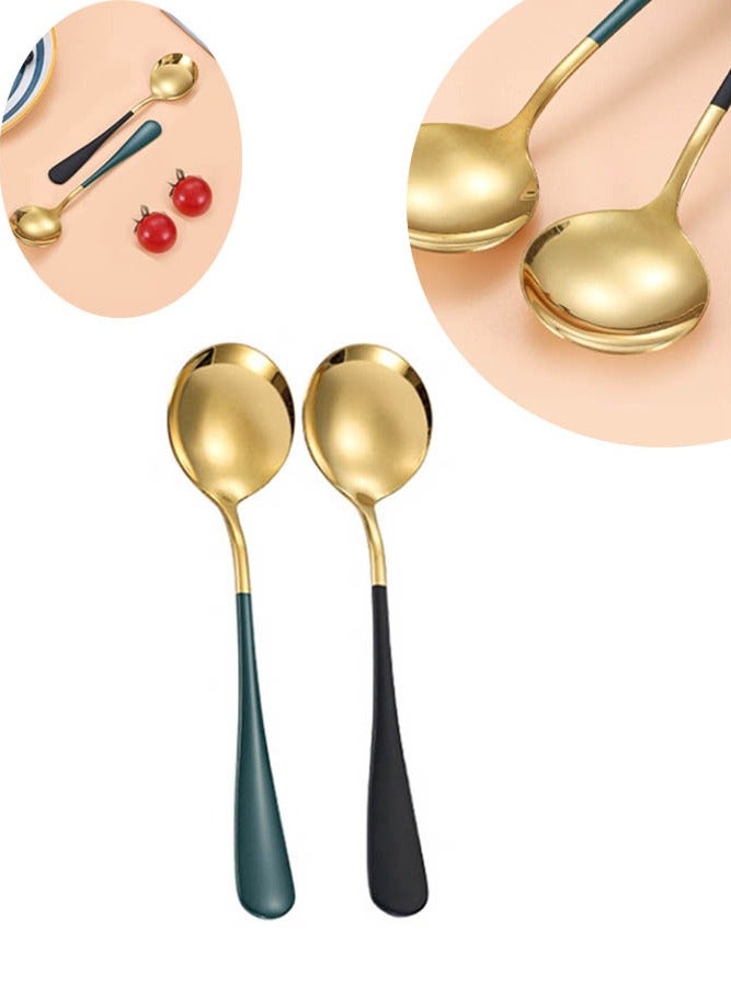 INSENSE Stainless steel spoon, creative and cute soup spoon, household dining spoon, dessert spoon, watermelon spoon, spoon - Image 1