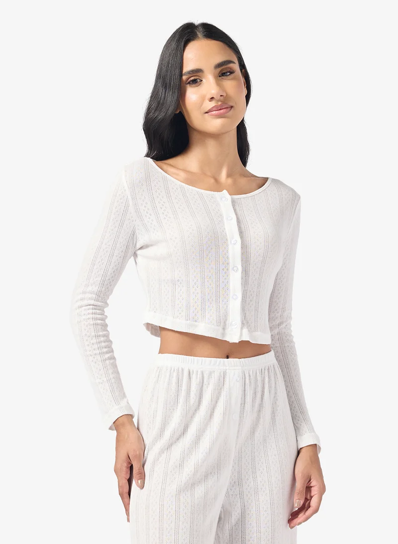 جينجر طقم بيجاما وبلوزة بنقشة نقطية