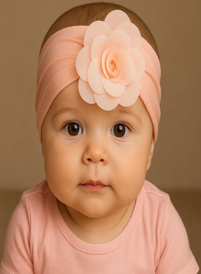 ANNACREATIONS ANNA CREATIONS 3 Pcs Baby Turban Headbands Set, Soft Stretchy Flower Knot & Bow Headwraps for Newborn Infant Toddler Girls, Comfortable Cute Hair Accessories - Image 4