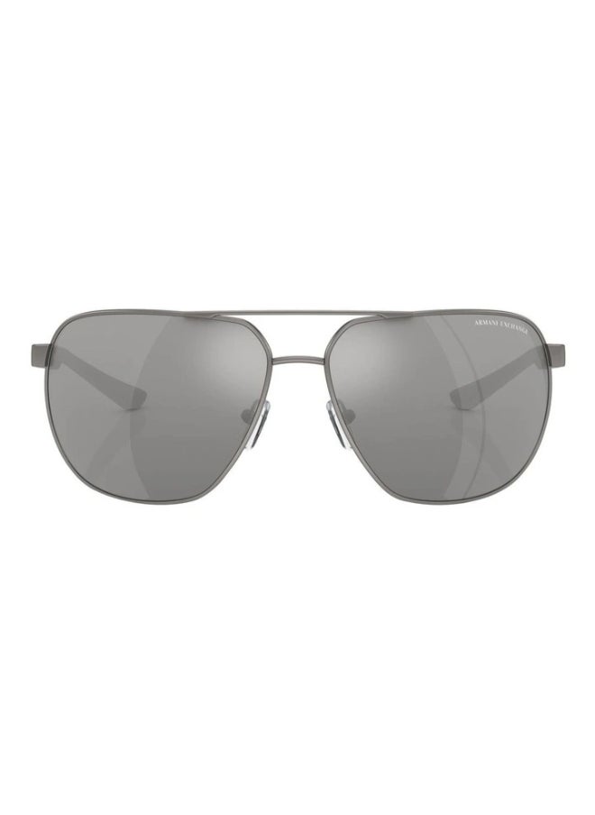 Armani Exchange - نظارات شمسية معدنية مستديرة الشكل للرجال مزودة بتقنية الاستقطاب 2047S - حجم العدسة: 63 مم - لون ماتي غون ميتال - Image 1