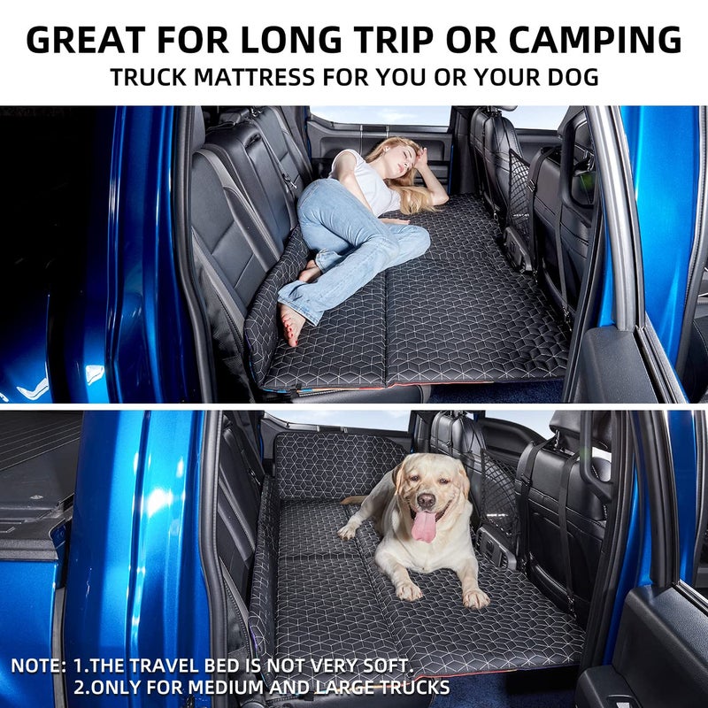 ABE Dog Back Seat Extender for Truck,Truck Dog Seat Cover Back Seat,Non Inflatable Truck Bed Mattress,Dog Hammock for Truck,Dog Bed for Truck,Pet Seat Covers for F150/RAM1500/Silverado - Image 2