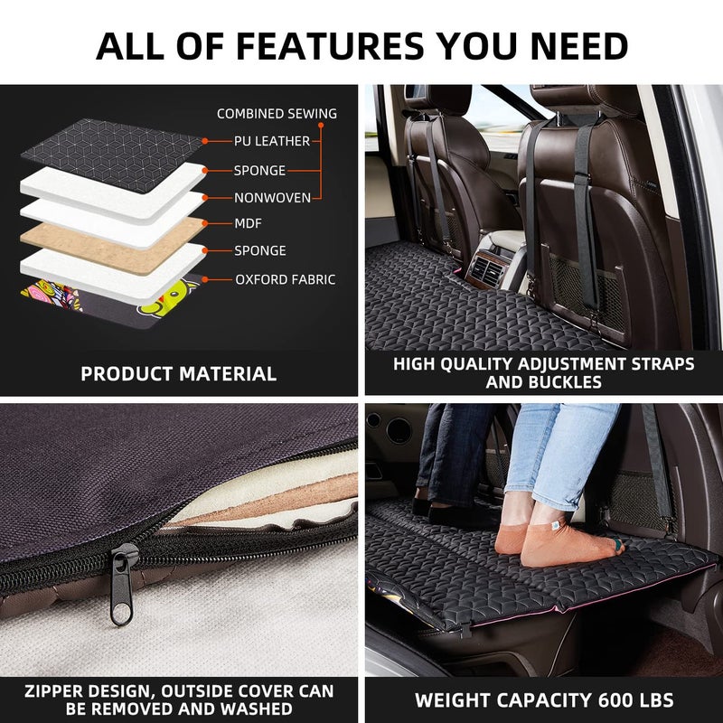 ABE Dog Back Seat Extender for Truck,Truck Dog Seat Cover Back Seat,Non Inflatable Truck Bed Mattress,Dog Hammock for Truck,Dog Bed for Truck,Pet Seat Covers for F150/RAM1500/Silverado - Image 5
