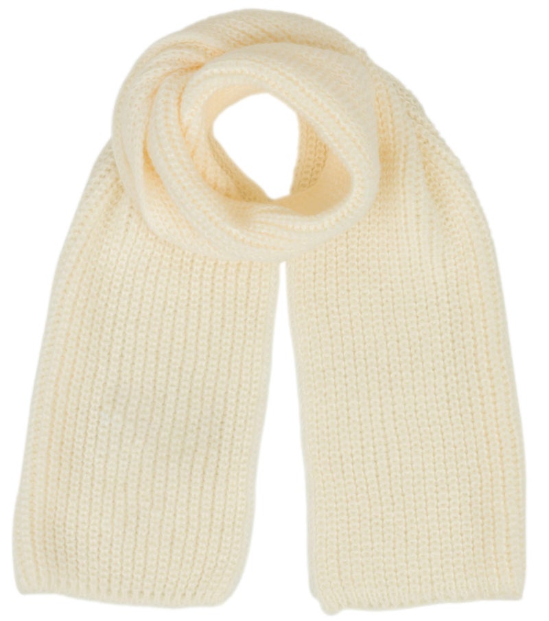 CaySep Kids Winter Knitted Warm Scarf Neck Warmer Fashion Solid Color Scarf for Boys Girls, Beige, one size - Image 1