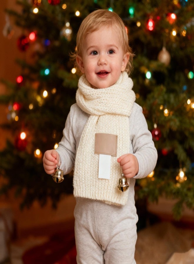 CaySep Kids Winter Knitted Warm Scarf Neck Warmer Fashion Solid Color Scarf for Boys Girls, Beige, one size - Image 5