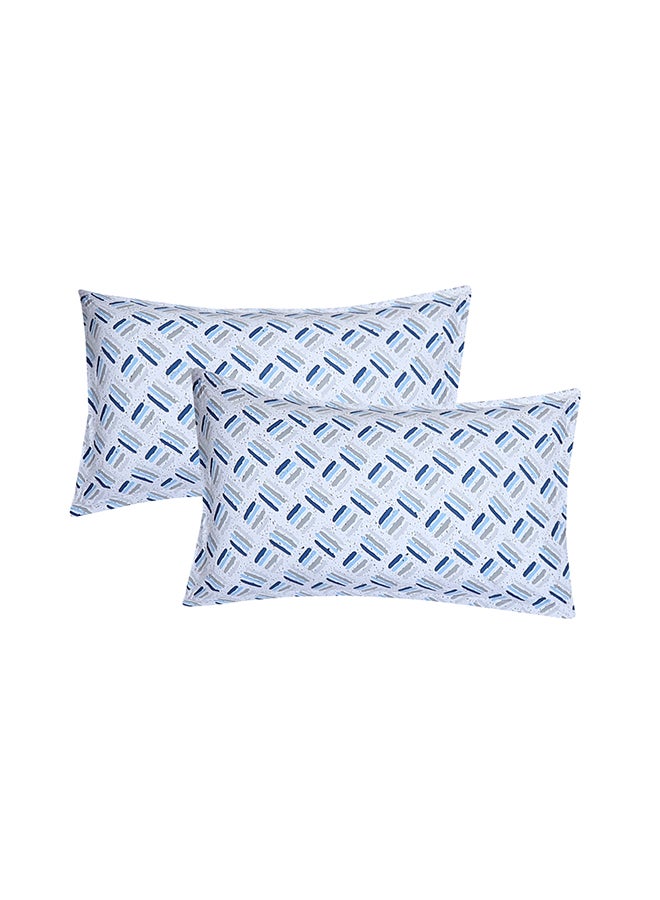 Status Contract Spring Summer Collection-Cotton Rich Double Bedsheet with 2 Pillow Covers for Bed Room, Home, Hotel-120 GSM, Blue Flower, 210 X 215 Cm - Image 4