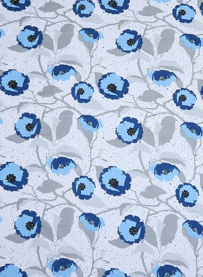 Status Contract Spring Summer Collection-Cotton Rich Double Bedsheet with 2 Pillow Covers for Bed Room, Home, Hotel-120 GSM, Blue Flower, 210 X 215 Cm - Image 3