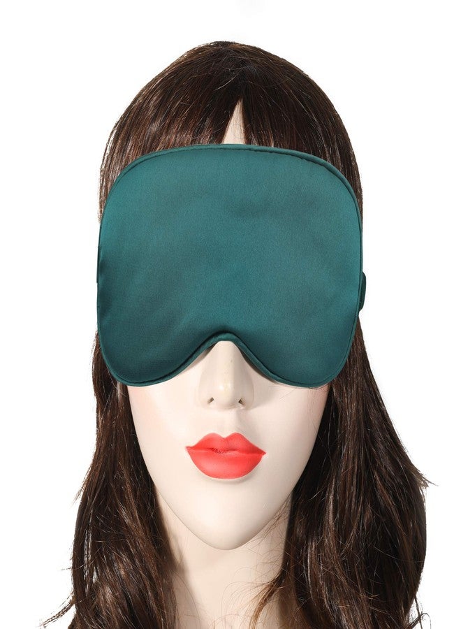 ZLYC قناع النوم من زلي سيك ساتان مع حزام مرن للسفر للعينين للنوم للنساء والرجال (أخضر داكن، أخضر فاتح) - Image 3