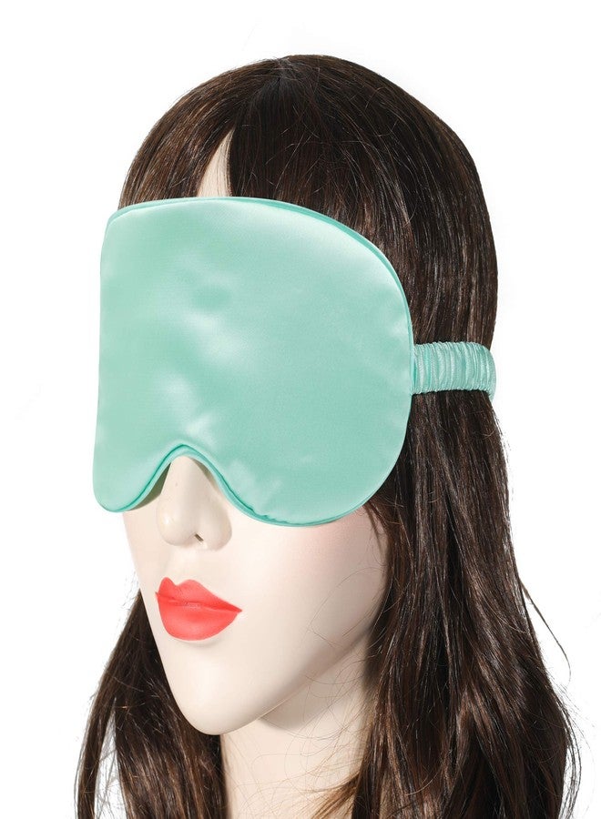ZLYC قناع النوم من زلي سيك ساتان مع حزام مرن للسفر للعينين للنوم للنساء والرجال (أخضر داكن، أخضر فاتح) - Image 5