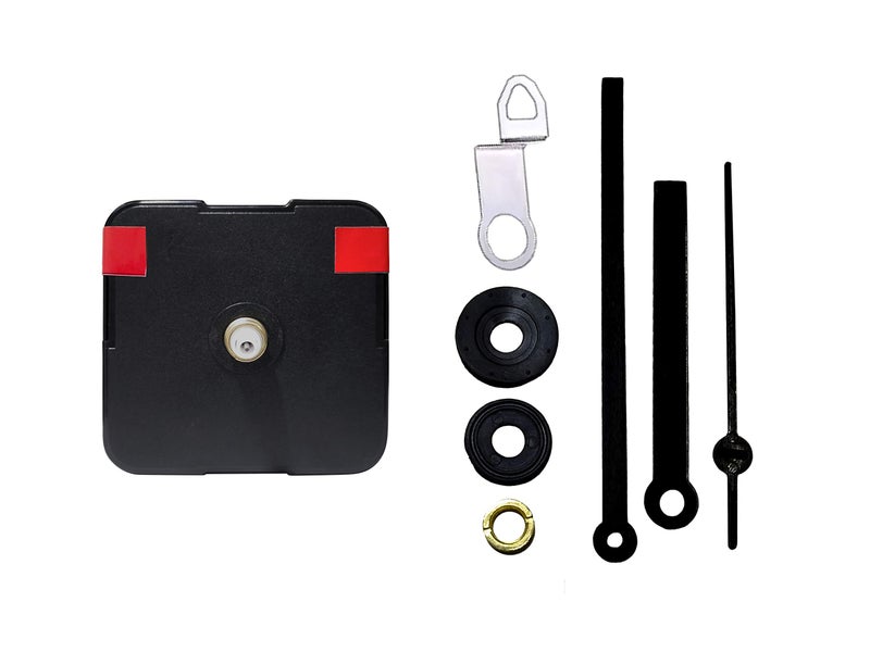 IIK COLLECTION Plastic Quartz Movement Machine Black Hands Kit for Wall Clock (Black) (IIK-MOV-PL-003) - Image 2