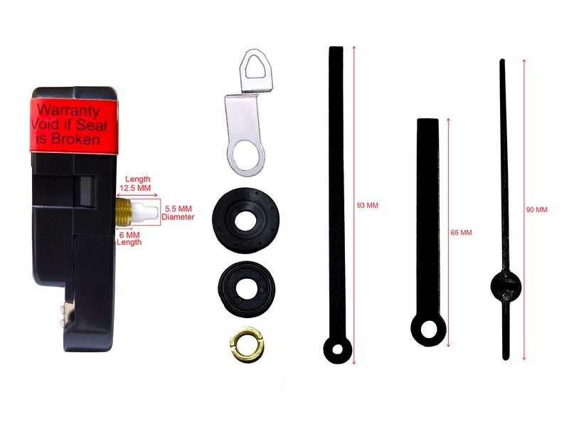 IIK COLLECTION Plastic Quartz Movement Machine Black Hands Kit for Wall Clock (Black) (IIK-MOV-PL-003) - Image 5