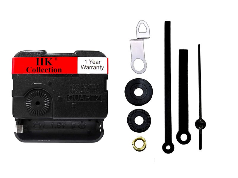 IIK COLLECTION Plastic Quartz Movement Machine Black Hands Kit for Wall Clock (Black) (IIK-MOV-PL-003) - Image 3