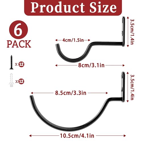 AQAREA Wall-Mounted Wine Hook: Hanging Wine Bottle Wall Holder - Set of 6 Metal Wall Red Wine Rack - Image 4