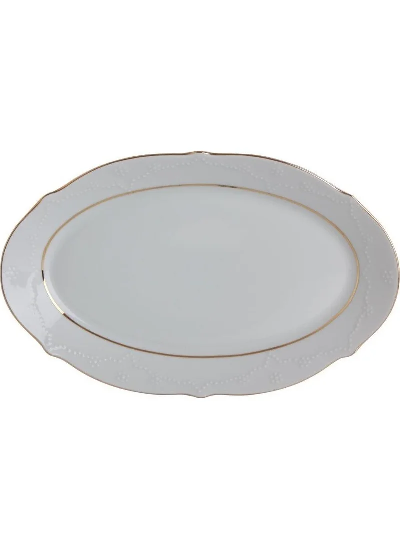 Porland Gold Gilded.2F Boat Plate 24x16cm
