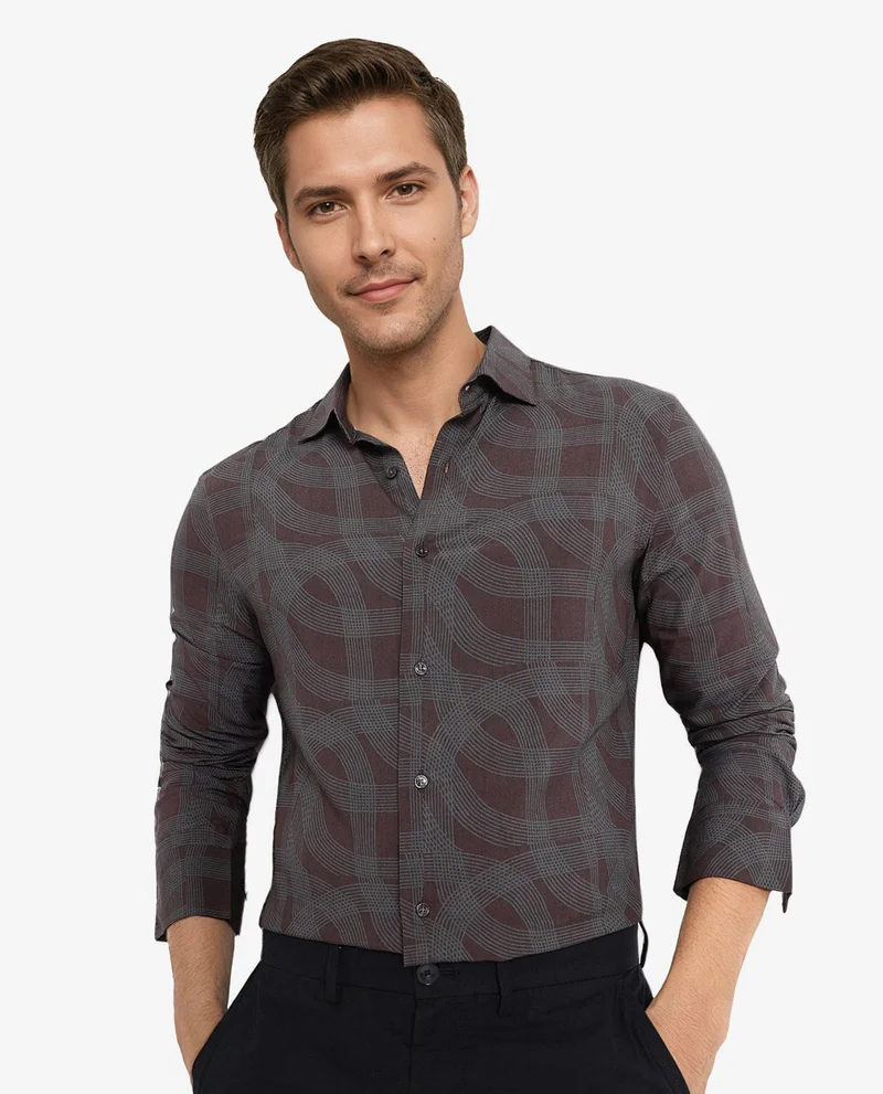 Rare Rabbit Men's Geometric Print Shirt