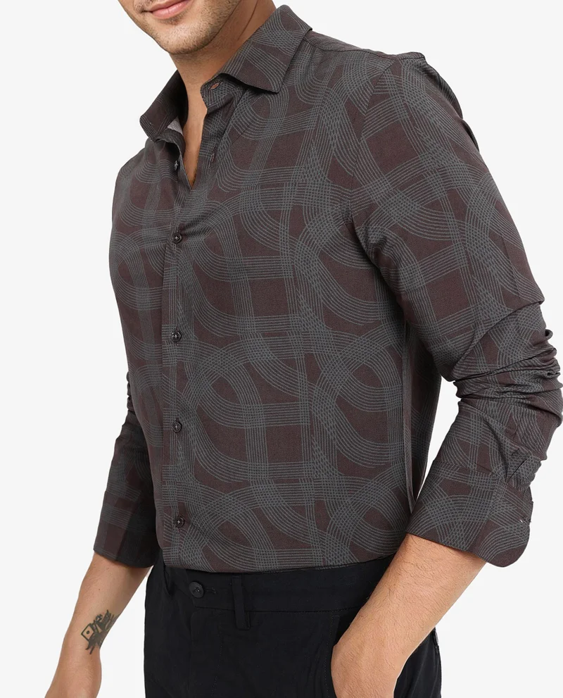Rare Rabbit Men's Geometric Print Shirt