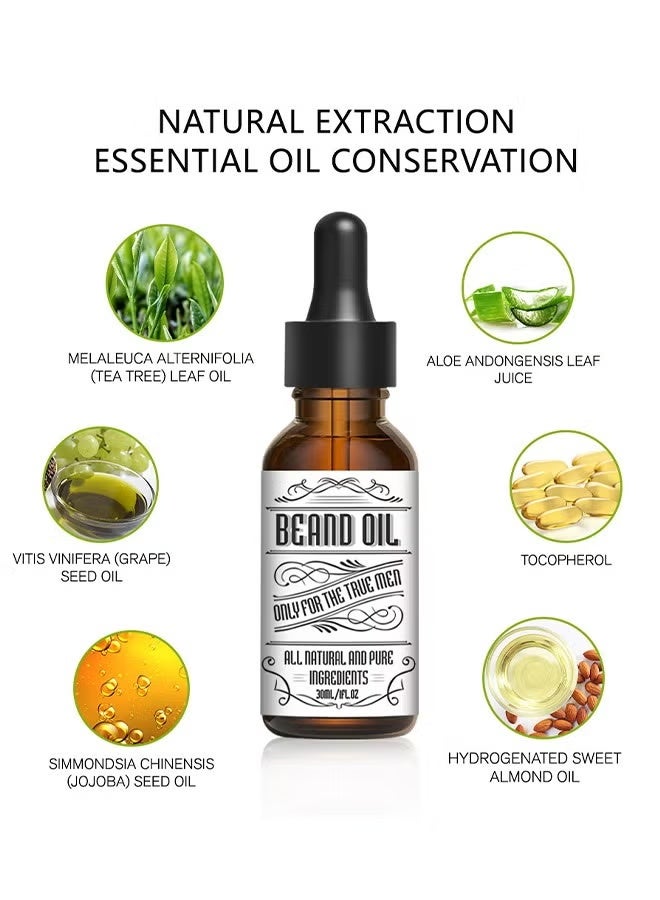 INKEEY Beard Oil, Beard Oil For Men Growth, Make The Beard More Full, Thick And Smooth, Moisture To Reduce Frizz, All Pure Natural Organic Plant Extraction, Strengthens And Moisturizes Beard - Image 2