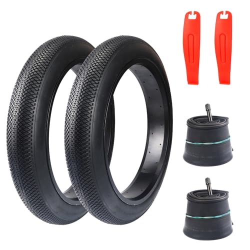 WEEROCK 20 X 3.0 Inch Bike Fat Tire E-Bike Tires 2 Pack Bicycle Tyres with Inner Tubes Folding Bead Tires Compatible with Wide Mountain Snow Bicycle Electric Bike - Image 1