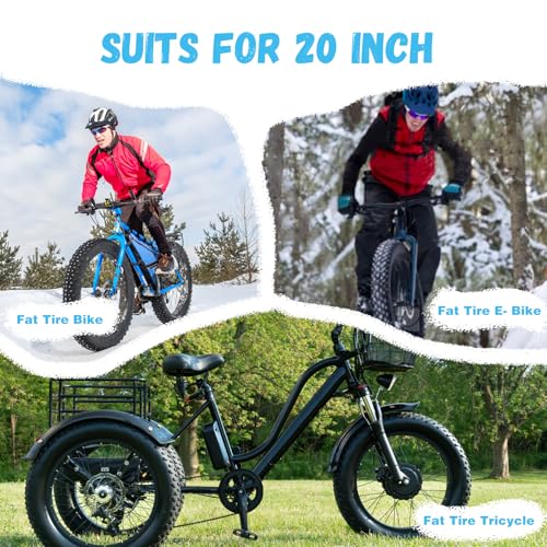 WEEROCK 20 X 3.0 Inch Bike Fat Tire E-Bike Tires 2 Pack Bicycle Tyres with Inner Tubes Folding Bead Tires Compatible with Wide Mountain Snow Bicycle Electric Bike - Image 4