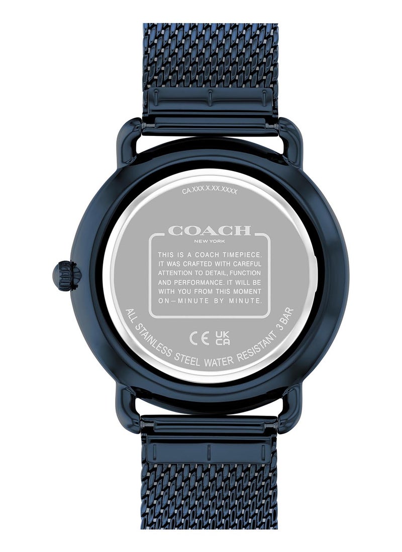 COACH - ساعة يد رجالية دائرية أنالوج بهيكل أزرق - 14602650 - Image 1