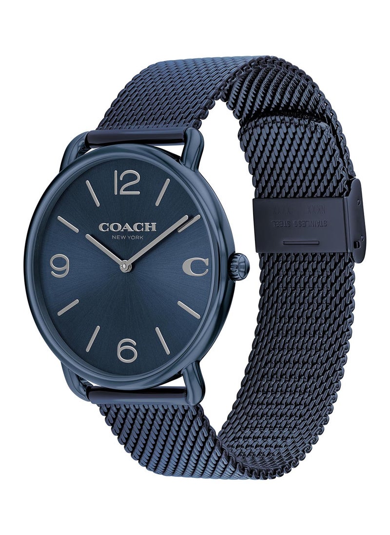 COACH - ساعة يد رجالية دائرية أنالوج بهيكل أزرق - 14602650 - Image 1