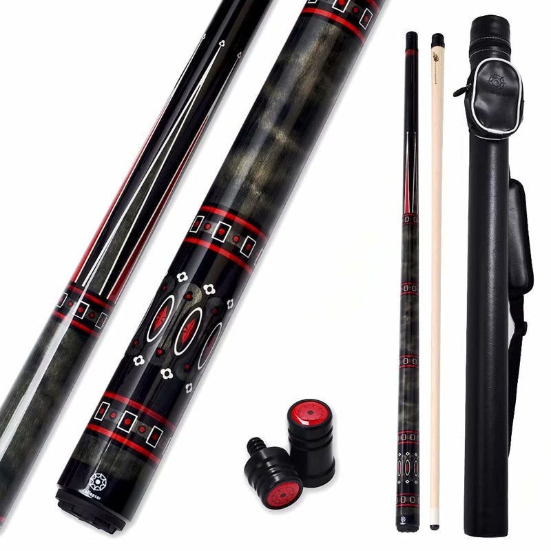 Collapsar CXL500 Pool Cue with 1X1 Hard CaseLow Deflection Shaft 13mm Black Tip Billiard Ques Sticks58 2Pieces 20 oz Professional Pool Stick Set