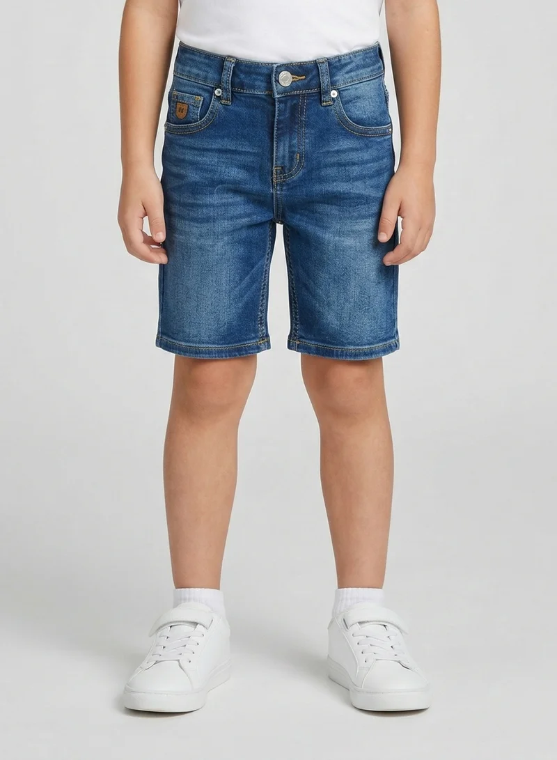 بيبي كلو Boys Classic Blue Adjustable Waist Denim Shorts