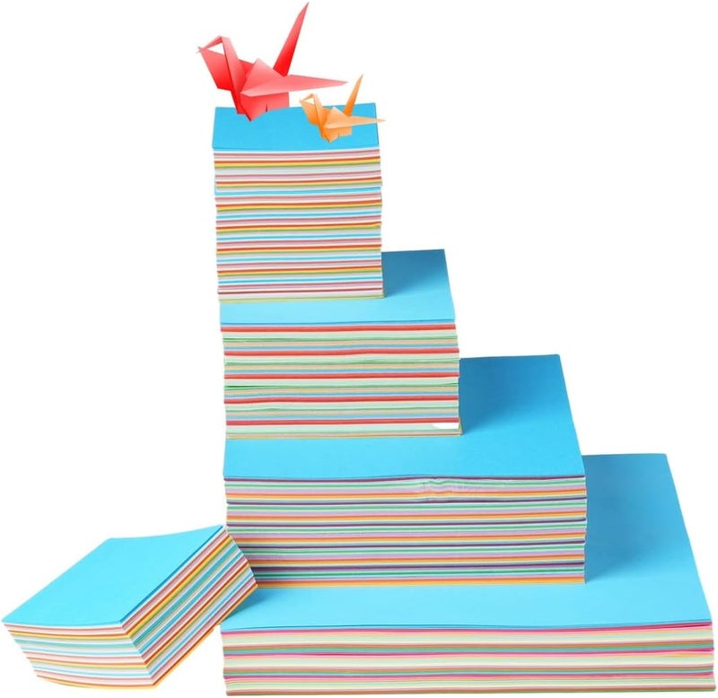 ورق الأوريغامي، 2300 ورقة، ورق مقوى ملون من الجانبين، طي سهل، فن، حرف ورقية، اصنعها بنفسك، مستلزمات مدرسية، 4 أحجام، 10 ألوان، للمبتدئين S - Image 5