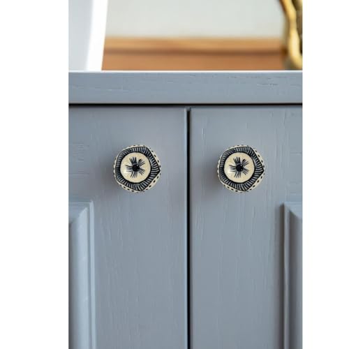 Perilla Home Set of 6 Soria Ceramic Knob for Kitchen Cabinets Decorative Ceramic Handles and Pull Knob for Dresser Drawer Living Room Kitchen Bathroom Closet Cupboard Furniture - Image 3