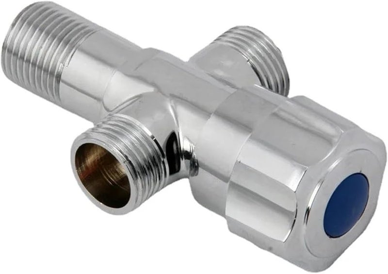 Brass G1 2 Inch BSP 3 Way Water Diverter Valve Chrome Plated Bathroom Shower Faucet Adapter - Image 2