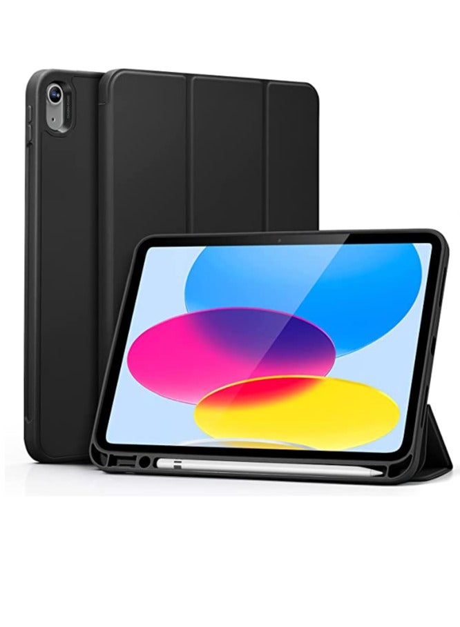 Case for iPad 10 Generation 10.9 Inch 2022 Model 10th Generation Slim Stand Hard Back Shell Cover with Auto Wake/Sleep Black Color - Image 1
