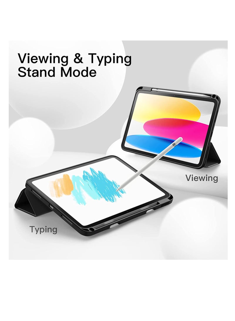 Case for iPad 10 Generation 10.9 Inch 2022 Model 10th Generation Slim Stand Hard Back Shell Cover with Auto Wake/Sleep Black Color - Image 4