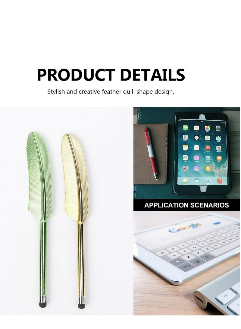 4 قطع من أقلام الريشة - قلم لمس سعوي لشاشة اللمس، قلم ملون سعوي من الريش، قلم عالمي لشاشة اللمس السعوية للهاتف الذكي والكمبيوتر اللوحي (ألوان مختلطة) - Image 2