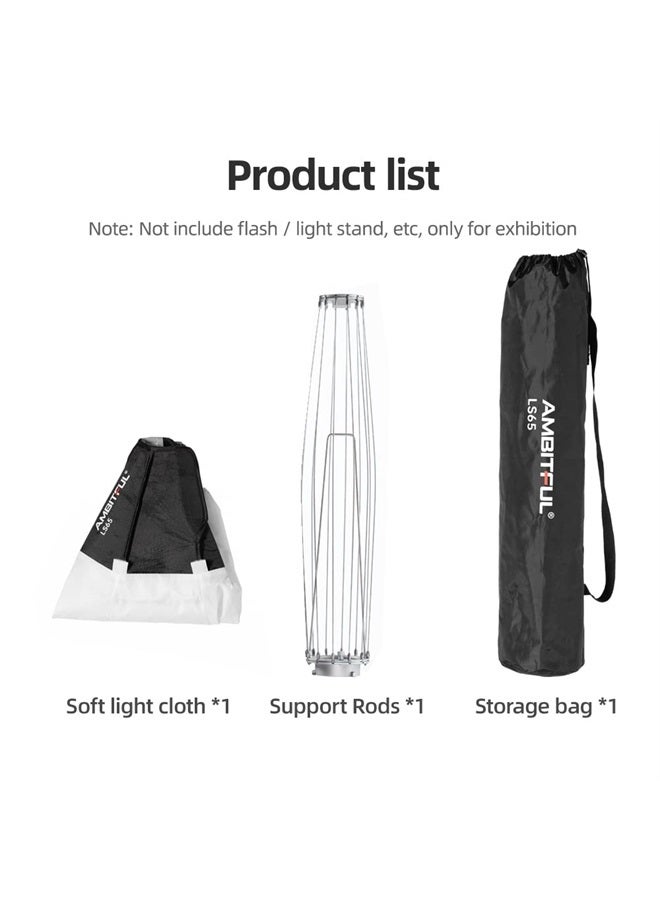 AMBITFUL LS65 Lantern Softbox 25.6 inch/65 cm Soft Lighting Modifier Bowens Mount Softbox for Video Continuous Light, Live Video Light - Image 2