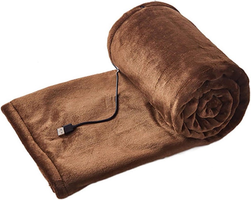 klarako Office Blanket Lunch Heating Pad Knee Blanket Heating 62.9×31inch Blanket Hand Electric Break Multifunctional Warmer USB Home Textiles Beginners Workout Equipment (Coffee, One Size) - Image 2