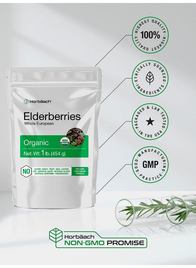 Horbäach Elderberries Dried Organic | 1 lb Bulk Bag | Whole European | Non-GMO, Gluten Free | Sambucus Nigra - Image 3
