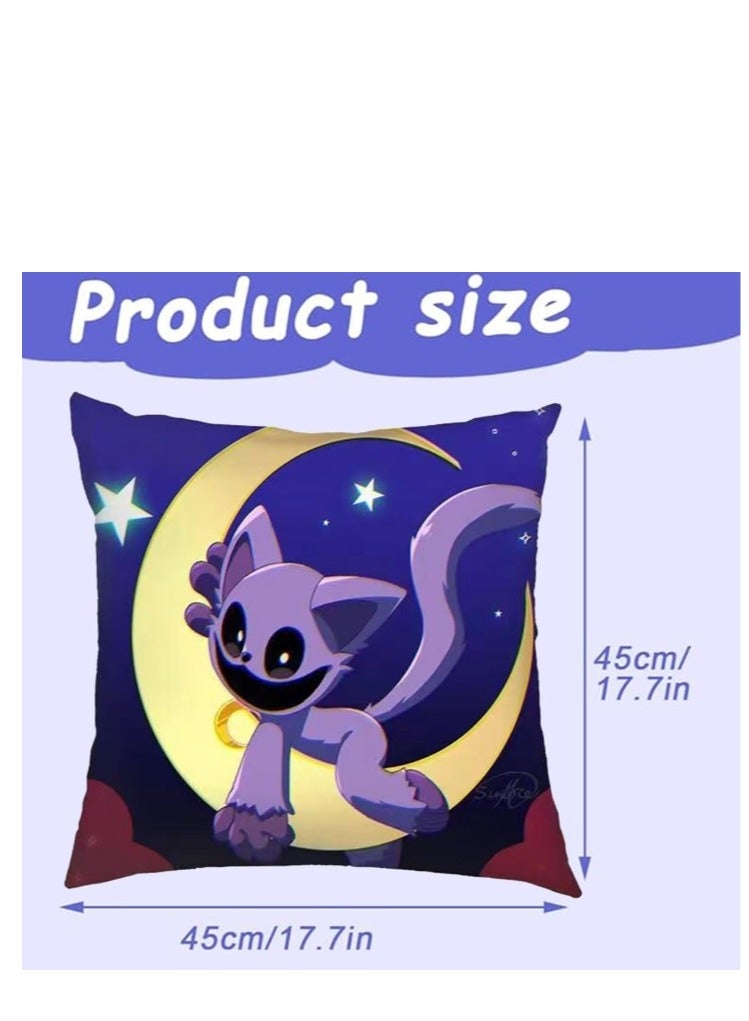 XiuWoo Smiling Critters Throw Pillow Covers Case Cover Square Cushion Cover Smiling Critters Cartoon peripheral,Animal Cushion Covers Pillow Case Cover for Sofa Car Bedroom Home Decor - Image 4