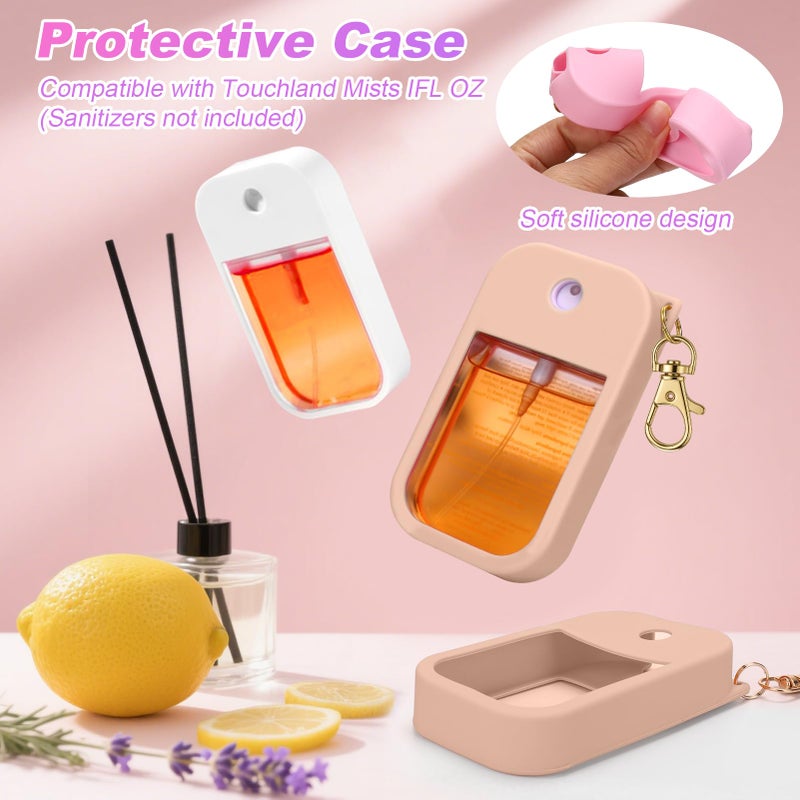 AIERSA Hand Sanitizer Spray Case Compatible with Touchland, Silicone Hand Sanitizer Case Holder with Keychain for Touch Land Mist 1FL. OZ (Blush Beige) - Image 5