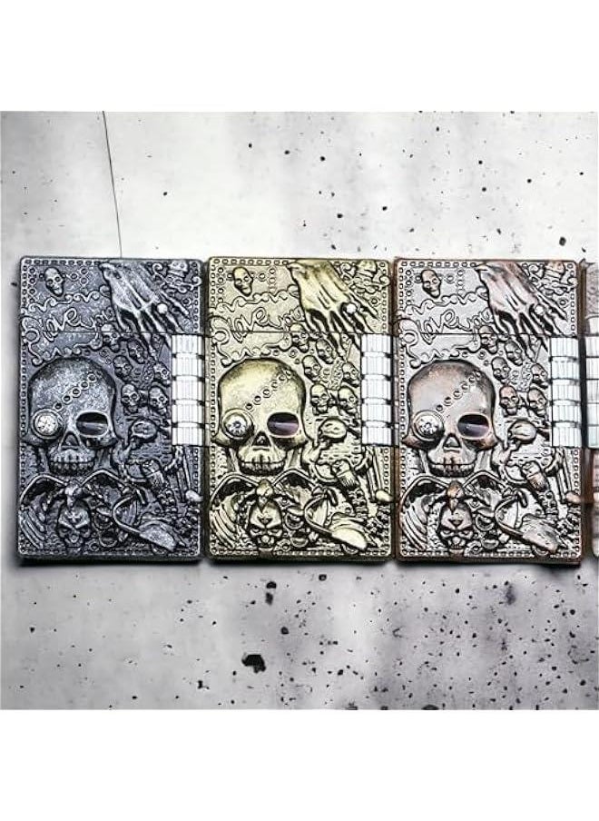 Generic - Cool Engraved Skull Lighter, Creative Grinding Wheel Butane Lighter, Soft Flame Lighter, Jet Torch Lighter, Adjustable Inflatable, Retro Antique Lighter, Men's Gift (No Gas) - Black Gray - Image 1