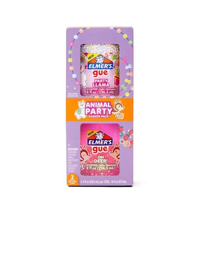 Elmers Elmer's Gue Premade Slime Animal Party Variety Scented Crunchy Slime and Bingsu Bead Pack of 2 - Image 1
