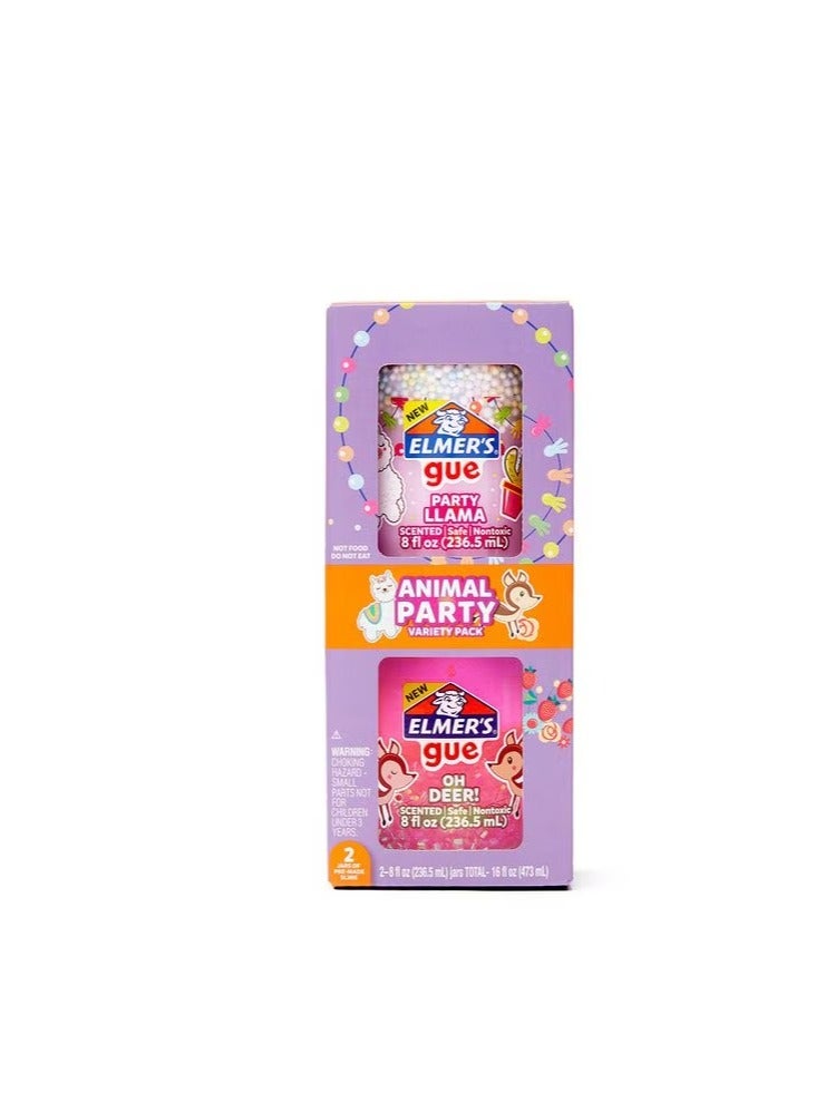 Elmers Elmer's Gue Premade Slime Animal Party Variety Scented Crunchy Slime and Bingsu Bead Pack of 2 - Image 3