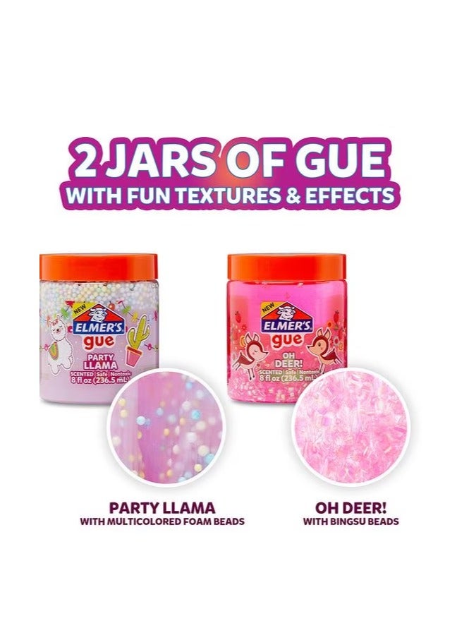 Elmers Elmer's Gue Premade Slime Animal Party Variety Scented Crunchy Slime and Bingsu Bead Pack of 2 - Image 2