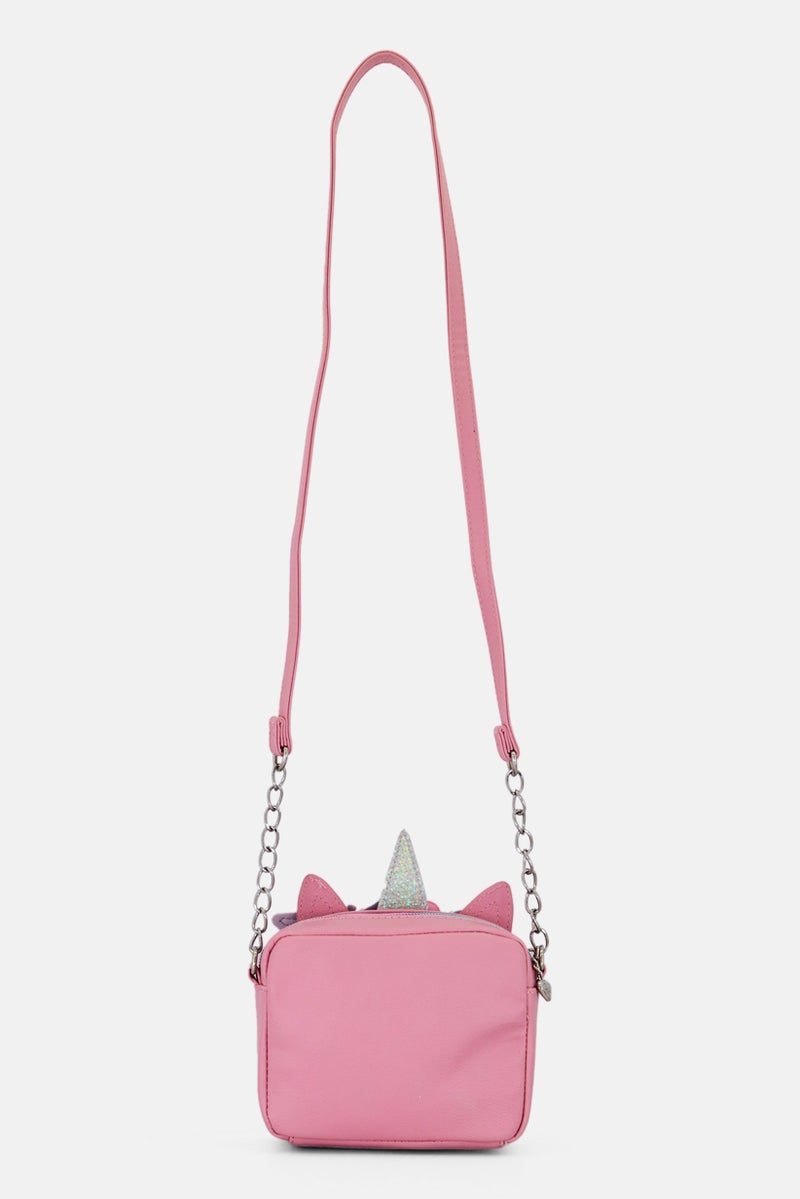 Miss Gwen's OMG Kids Girl Faux Fur Cross Body Bag, Pink - Image 2